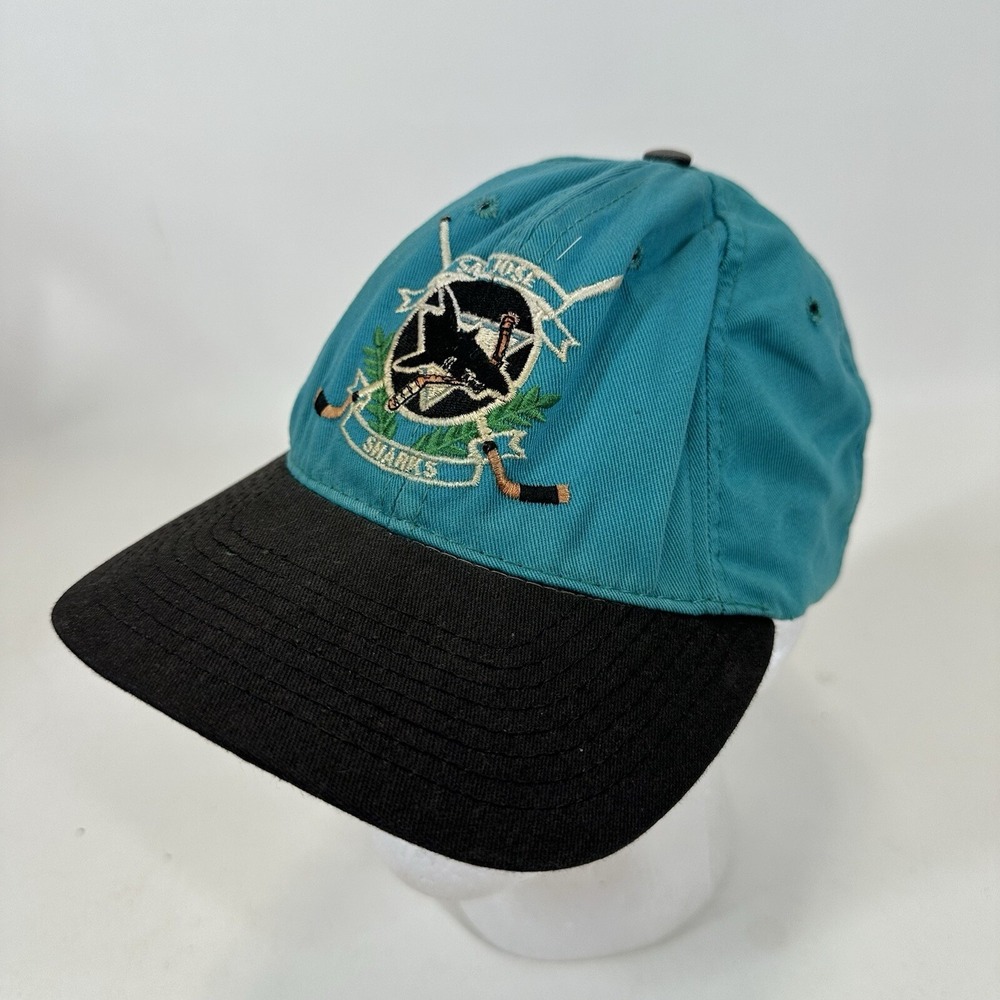 San Jose Sharks The Game Snapback Hat Aqua NHL Green Vintage 90s Retro